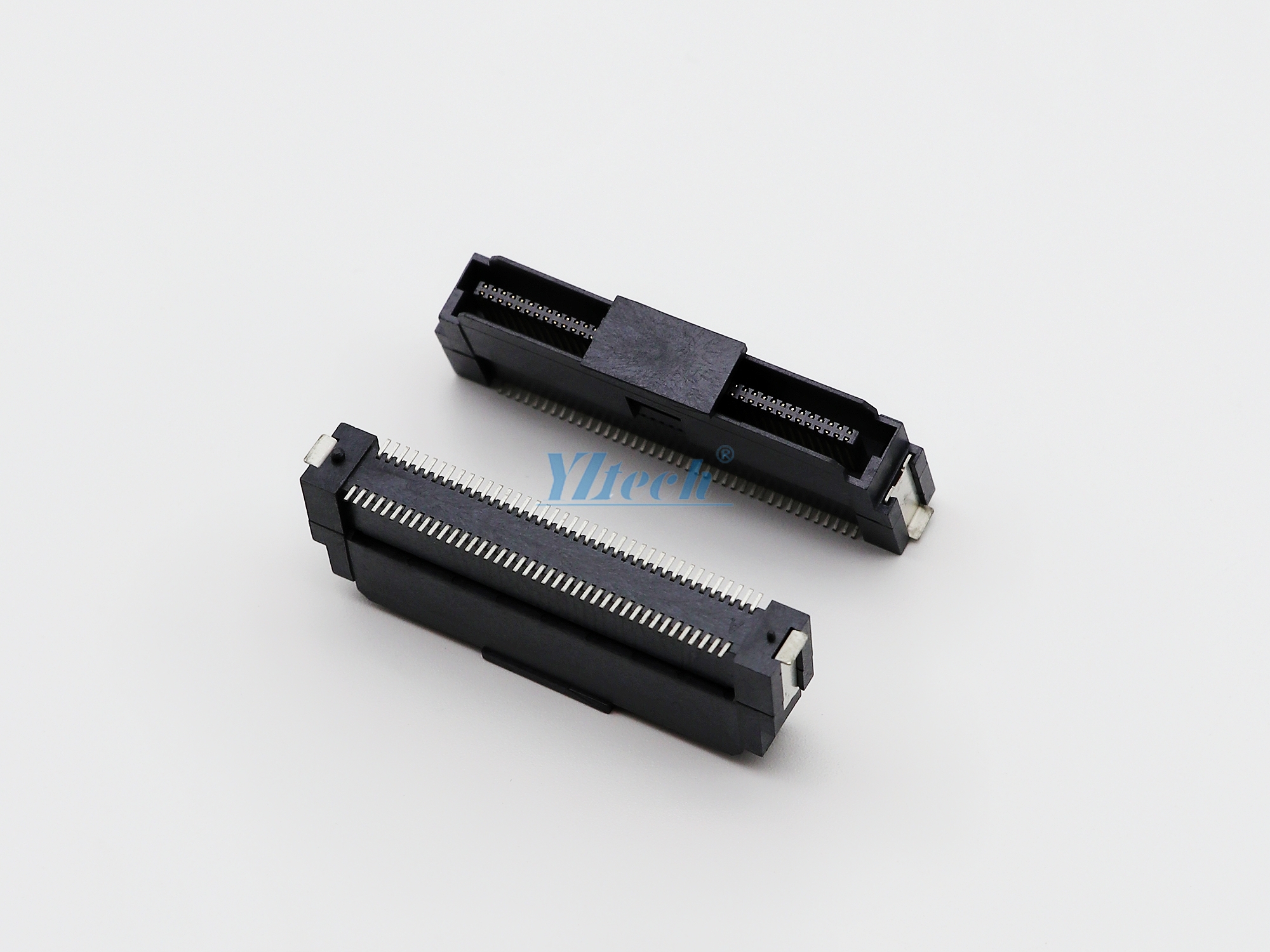 0.8BTB D型-80P公(gōng)頭/加高型/H:13.0/SMT/貼腳寬6.0/帶柱/LCP料/半金霧錫