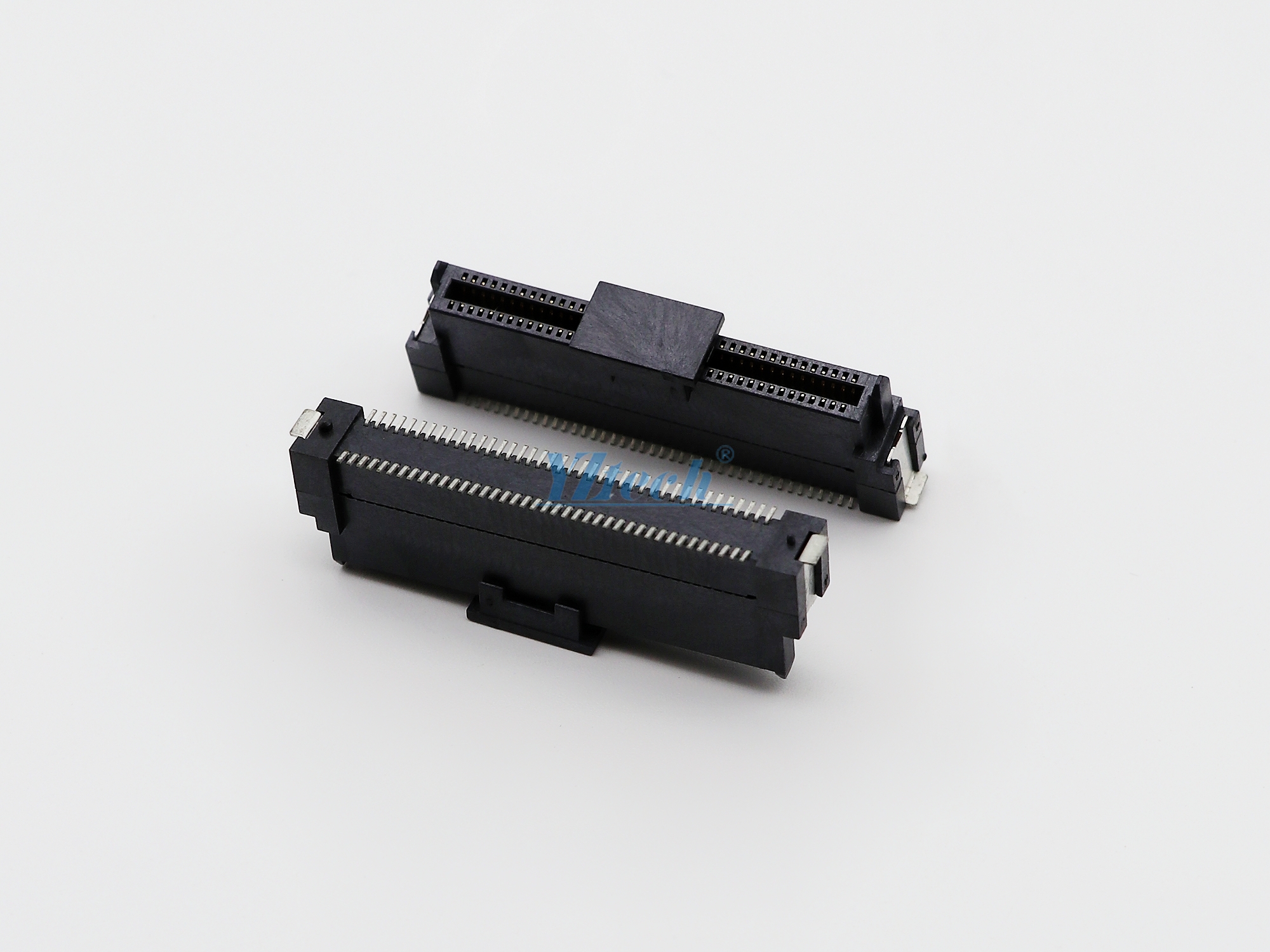 0.8BTB D型-80P母頭/加高型/H:11.4/SMT/貼腳寬6.0/帶柱/LCP料/半金霧錫
